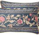 patdrea Designer Vintage Old School Throw Pillow Cover 12x20 inches,Black Velvet with Colorful Floral Pattern,Decorative Lumbar Pillowcases Cushion for Bed Living Room Outdoor Car,Pack of 2