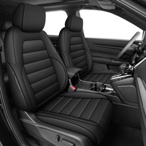 AOMSAZTO Seat Covers Custom Fit for Honda CRV 2017 2018 2019 2020 2021 2022 CR-V Faux Leather Car Seat Cover Full Set Front & Rear Car Seat Protector(Black,5 Seats)