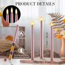 Macarrie 24 Packs Flameless Taper Candles Battery Operated Fake 11 Inch Long Candlelight LED Flameless Candlesticks Flickering Tapered for Spring Summer Wedding(Rose Gold)