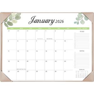 Desk Calendar 2026-2027 with Desk Mat – 22" x 17" Large Desk Pad Calendar Runs from January 2026 to June 2027, Office Supplies Desktop Monthly Calendar for Home & Office