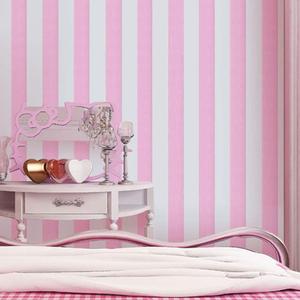 Peel and Stick Vinyl Pink and White Striped Wallpaper Contact Paper Wallpaper Self Adhesive Stripe Shelf Liner Dresser Drawer Cabinets Liner Furniture Wall Paper Sticker Removable (17.7x117 Inches)