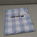 Checkered Tablecloth Square Waterproof Gingham Table Cloth Washable Buffalo Plaid Table Cover Wrinkle Free for Kitchen, Dining and Outdoor Picnic, 60 x 60 Inch, Light Blue and White