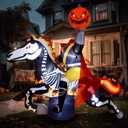 WBHome 9 Ft Halloween Inflatable Headless Horseman Outdoor Decorations, Day of The Dead Blow Up Yard Decor with Built-in LED Light (Plug in) for Lawn Home Dia de Los Muertos Party Indoor Outdoor