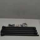 5/8" Diameter Black Curtain Rods 2 pack for Windows 30 or 46 inch, Adjusts Length by Splicing, Small Curtain Rods for Bedroom, Living Room, Cafe Black Curtain Rod Set of 2