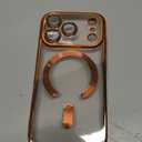 Clear Case for iPhone 17 Pro Case Magnetic, Compatible with MagSafe Built-in Camera Lens Protector Soft Slim Shockproof Phone Case Cover for iPhone 17 Pro 6.3" - Orange