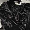 Xscape Women's Velvet Cold High Neck Shoulder Long Sleeve Ruched Floor Length Dress 8