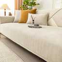 Funny Fuzzy Couch Cover,Chenille Couch Furniture Protector,Funny Fuzzy Couch Covers for Sofa,Funny Non Slip Sofa Covers,All Seasons Generic Couch Covers,27.6x70.9in-Herringbone-Beige