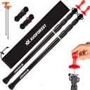 Tarp Poles Heavy Duty Adjustable, AVOFOREST Aviation Aluminum 8.7FT Tent Poles Lengthen and Thicken with Protection Cap Awning Poles Set of 2 for Hiking (Black)