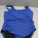 Charmo Plus Size Swimsuit for Women 2025 Tummy Control Scalloped Ribbed One Piece Swimsuits Ruched Modest Bathing Suit (3X, Royal Blue)