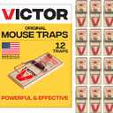 Victor Mouse Traps M150-12, Metal Pedal, Sustainably Sourced FSC Wood, Wooden Mouse Traps - Pack of 12