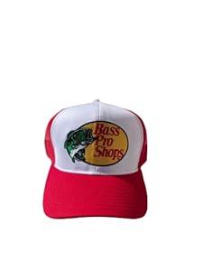 Authentic Bass Pro Shop Men's Trucker Hat Mesh Cap Snapback Closure One Size Fits Most Great for Hunting & Fishing Red