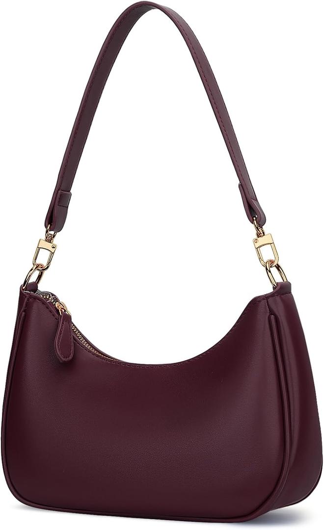 Shoulder Bag for Women Cute Hobo Purses and Handbags Underarm Purse | Women Shoulder Purse Retro Clutch Tote Bags for Women, Burgundy