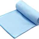 Eunzel 2 Pack Hot Yoga Towel Non Slip Yoga Mat Towel Non-Slip Sweat Absorbent Microfiber Towel for Hot Yoga, Pilates and Workout 72" x 26.5", Pink/Blue