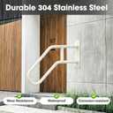 Hand Rails for Outdoor Steps - U-Shaped Safety Handle, Wall Mount Grab Bar for Elderly & Family, Durable Porch Railing & Deck Support (White)