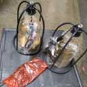 Farmhouse Pendant Lighting, Mini Rustic Hanging Light Fixture with Seeded Glass Shade for Kitchen Island, Foyer, Hallway, Bedroom and Entryway, Bronze, Set Of 2