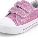 K KomForme Toddler Sneakers for Boys and Girls Dual Hook and Loops Sneakers Baby Canvas Shoes, 9T