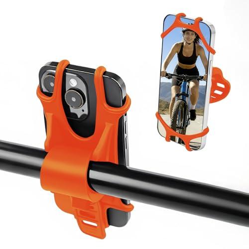 NorSouth Universal Bike Phone Mounts, 360 Rotation Silicone Holders for iPhone and Samsung, Compatible with 4.7-6.8 Inches Phones, Easy Installation-Black