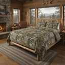 Northwest Realtree 5-Piece Full Size Bed in a Bag Set, 1 Comforter, 1 Fitted Sheet, 1 Flat Sheet, 2 Pillowcases, All Seasons Bedding, APX Camo