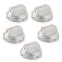 Atgestore DG94-04167 Stainless Steel Gas Stove Knobs Replacement for Samsung Stove Oven Knobs DG94-04167A NX60A6511SS NX60A6111SS Samsung Range Knobs Gas Cooktop Burner Control Knobs 5Pcs