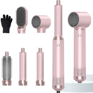 Hair Dryer Brush 5 in 1, Negative Ion Blow Dryer Brush Set Upgrade Hot Air Brush As A Gift for Straight/Curl/Drying/Smoothing Air Styler Curling Wrap Air Curler, Curling Iron Hair Styling Tools