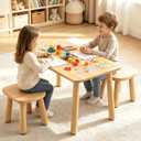 Wooden Toddler Table and Chair(2) Set for Kid, Activity Table Furniture 2-8, 23.62 x 15.75 x 17.32 inches