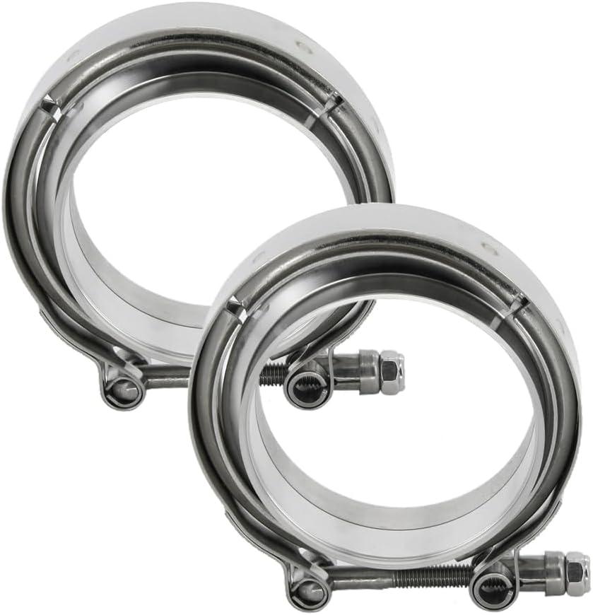 3.0 Inch 3" Stainless Steel Exhaust V Band Clamp Male Female Flange Assembly 2 PCS