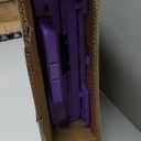 Folding Utility Cart Portable Rolling Crate Handcart Shopping Trolley Collapsible Tool Box, with Lid, Basket on 4 Rotate Wheels, for Grocery, Shopping, Office, Storage, Teacher (Purple)