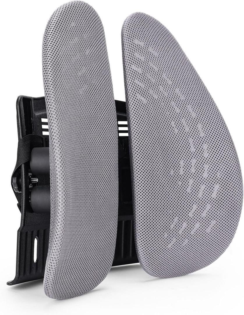 Lumbar Support Pillow for Office Chair, Ergonomic Back Support for Lower Back Pain, Chair Back Cushion, Strong Non-Flattening Support for Desk Gaming Chair, Dynamic Back Tracking, Adjustable Height