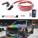 DREAMIZER 94" RGB Car Led Hood Light Strip Multicolor Exterior Dynamic Car Led Strip Lights Waterproof Flexible Light Strip with Fuse Protection Daytime Running Hood Lights for Truck,Cars,SUV,Pickups