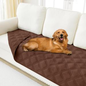 Smiry Waterproof Dog Bed Cover Blanket 30x70, Soft Reversible Pet Blanket, Washable Leakproof Cats Dogs Couch Cover for Sofa, Couch, Furniture, Brown/Brown, Lattice, 30x70 Inch
