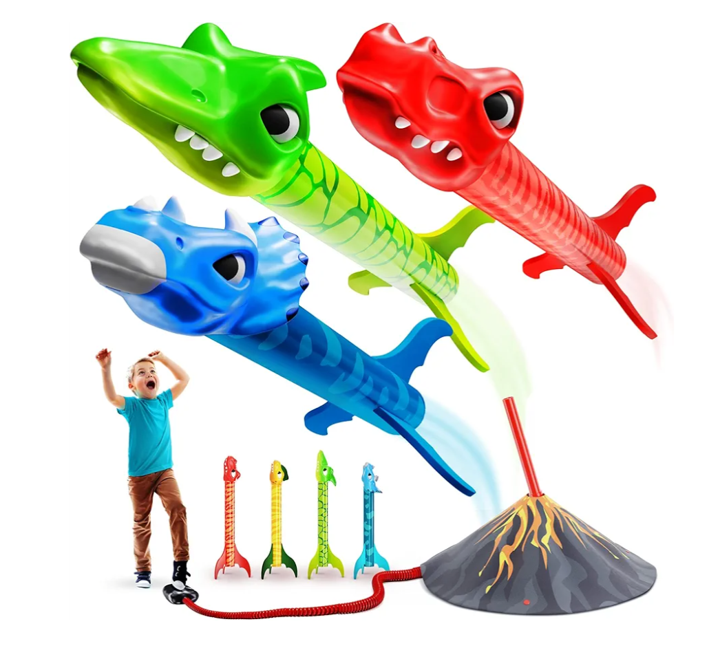 Ninja Blast Dinosaur Toy Rocket Launcher for Kids Toys for Kids 3-5 5-7 4-6 - Outdoor Toys for Kid Ages 4-8 - 3 4 Year Old Boy Birthday Gift - Gifts for Boys Age 3 4 5 6 Years Toy for Toddlers