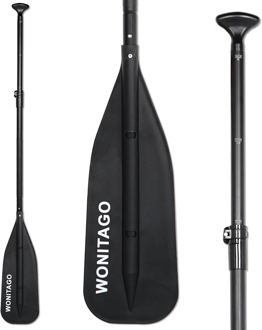 Canoe Paddle Aluminum Shaft with PP Blade, Floating Adjustable Paddle for Canoeing, Boating and Rafting, 122-152 cm/4-5 Ft