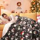 MAXEVE Christmas Heated Throw Blanket Electric Blanket Soft Cozy Heating Blanket for Couch Sofa Bed, 6 Heat Levels & 4-Hour Auto-Off, Machine Washable, FCC & ETL(50"x60", Gray Snowman) (Throw - 50" x 60", Gray Snowman)