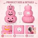 3 Tier Pink Halloween Decor Pumpkins 14" Light up Jack O Lantern