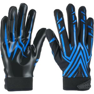 Football Gloves Men Women Boys, Youth Football Gloves, Ultra Sticky Silicone Palm Tacky Grip Gloves Youth Adult, Enhanced Performance Receiver Glove