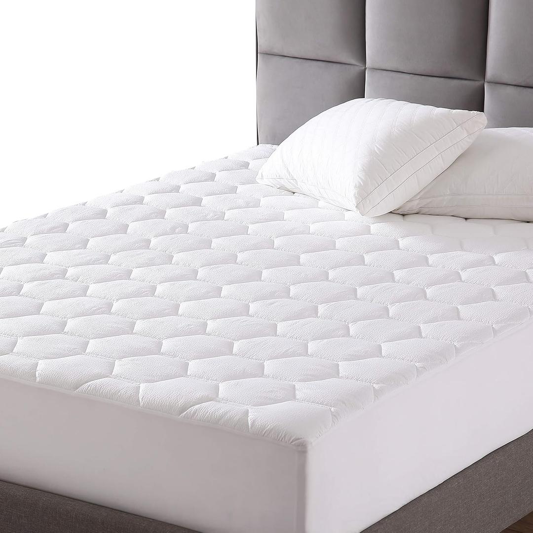 EXQ Home Mattress Pad Twin XL Twin Extra Long Size Quilted Mattress Protector Fitted Sheet Cooling Mattress Cover for Bed Stretch Up to 18Deep Pocket (Breathable)