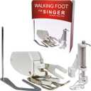 Open Toe Even Feed Walking Foot W/Guide for Brother Sewing Machine Quilting and Sewing Stitch Through Multiple Layers Bonus Free Motion Quilting Darning Embroidery Presser Foot