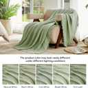 SOULFUL Muslin Throw Blanket with Tassels - Soft Twin Cotton Throw Blanket for Couch or Bed, Lightweight and Breathable Gauze for All Seasons, Grassgreen, 60" x 80"