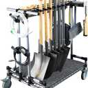 Heavy-Duty Garden Tool Organizer Cart Ideal for Gardening, Upgraded 5-Inch Wheels for Lawn & Sand, Long-Handle Tool Storage