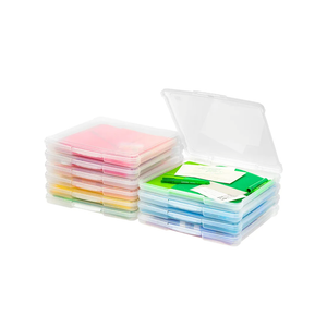 IRIS USA Fits 12" x 12" Paper, 10-Pack Thin Portable Plastic Scrapbook Paper Storage Cases Organizers with Built-in Handle for Art and Craft Supplies, Office Document, Stationery, Photo - Clear