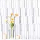 24 Pcs 8 Inch Tall Glass Vases Bulk Clear Cylinder Flower Vases Transparent Candle Holder Bulk Wedding Table Centerpieces Decoration for Banquet Dinners Party Event