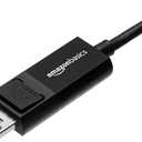 Amazon Basics Bi-Directional USB-C to DisplayPort Cable, 4K@60Hz, Compatible with MacBook Pro/Air and Thunderbolt 3, 3 ft, Black