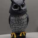 Solar Powered Garden Owl with Motion Detection, Rotating Head, Realistic Hoots and Silent Mode, Outdoor Statue and Sculpture, Owl Decoration for Home, Garden, Patio and Lawn