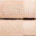 Ample Decor Bathroom Hand Towel 18 X 28 Inch 600 GSM 100% Cotton, Absorbent Thick- 2Pcs Beige (Hand Towel Set of 2)