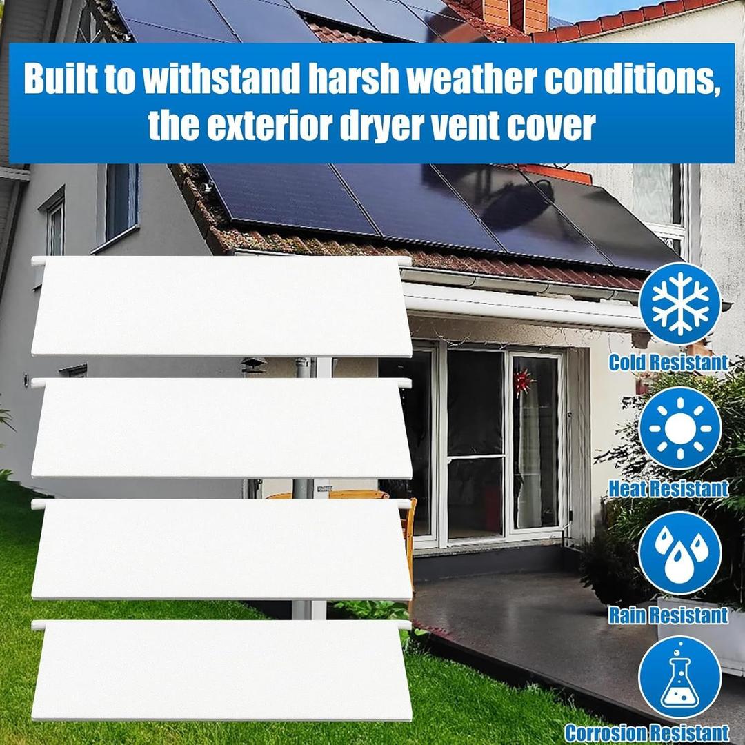 4 inch - Dryer air exhaust vent cover panel replacements UV and weather resistant OEM Upgraded PETG plastic color molded won't scratch, flake or fade. 4 Panels - Made and Assembled in USA