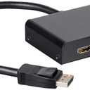 Monoprice 2-Port DisplayPort 1.2 to HDMI Multi-Stream Transport (MST) Hub, 4K@30Hz for 2 Displays, 21.6 Gbps Bandwidth, 11.8 Inch Cable, Black