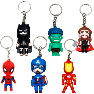Rubber Key Chain Set Assorted Figures