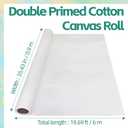 35.43in ×19.69ft Double Primed Cotton Canvas,Large Canvas Roll for Painting | White Unstretched Artist Painting Backdrop for Oil, Acrylic Painting, and Gouache