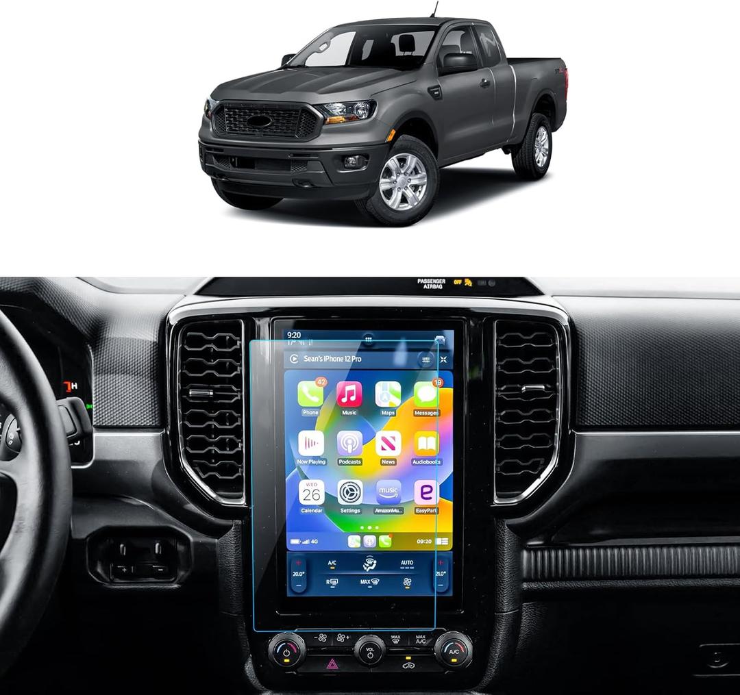 Car Screen Protector for 2023 2024 2025 Ford Ranger Accessories Navigation Touchscreen Protector Film Tempered Glass HD Clear Anti-Glare 10.1''