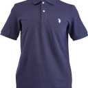 U.S. Polo Assn. Men's Classic Polo Shirt, Two-Button Closure Pique Polo Shirt, Summer Fashion Golf Shirt (XX-Large, Classic Navy/White)